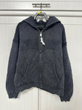 HOODIE BATMAN ARMORED ZIP UP- BLACK WASH