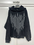 HOODIE REVENGE- BLACK WASH