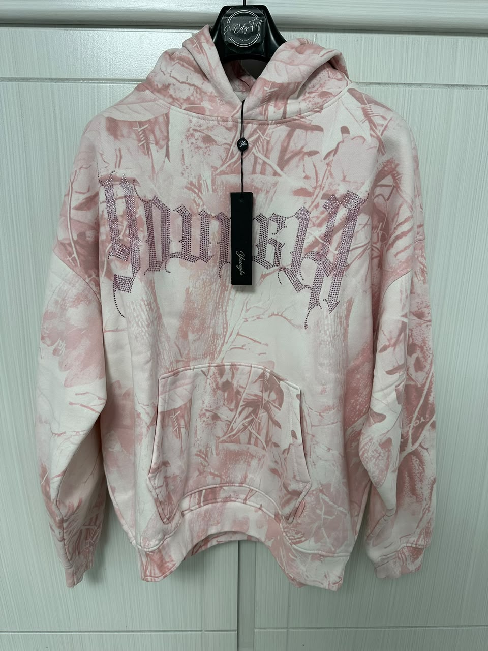 HOODIE PINK BARBED WIRE CAMO