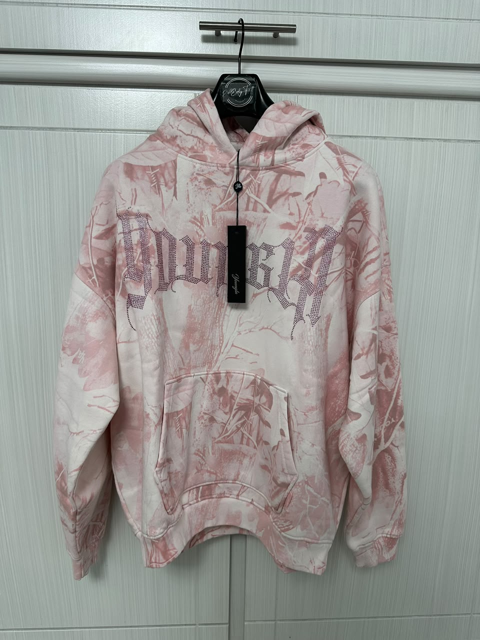 HOODIE PINK BARBED WIRE CAMO