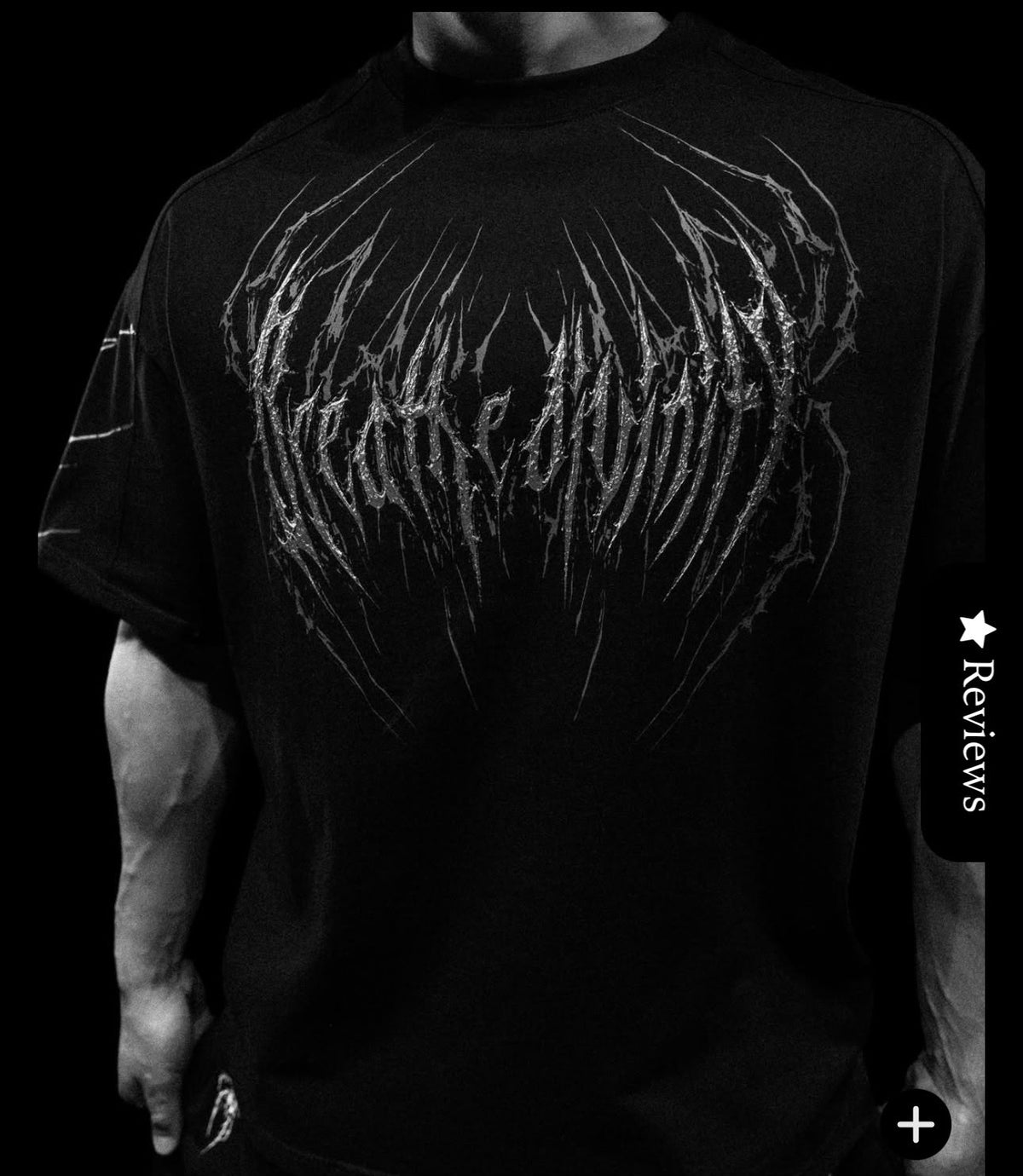 BREATHEDIVINITY SPIDER-CORPSE OVERSIZED T-SHIRT- VOID BLACK